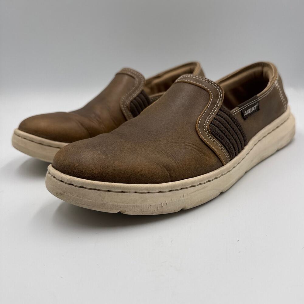 Ariat Cruiser Womens Size 9.5 Brown Bomber Leather Slip On Moc Everyday Shoes